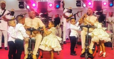 Checkout the heartwarming moment Yinka Ayefele's triplets almost took over the stage from him at a recent show (Video)